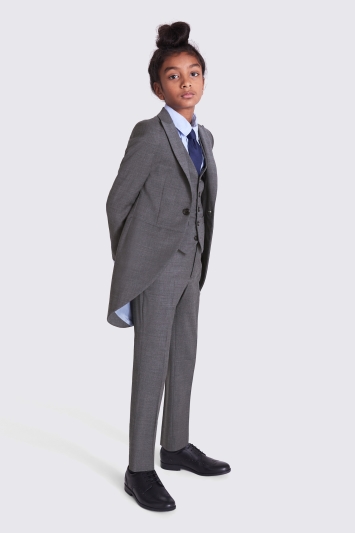 Boys Grey Twill Morningwear Tails