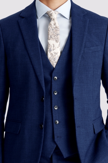 Moss Slim Fit Blue Slub Suit