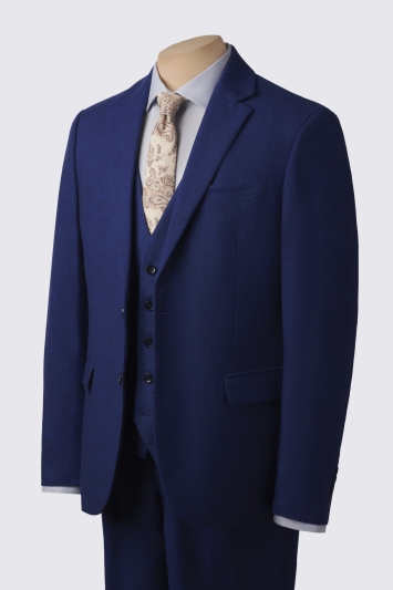 Moss Slim Fit Blue Slub Suit
