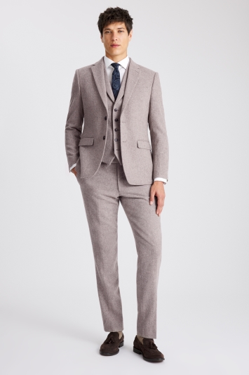Moss Slim Fit Stone Donegal Tweed Suit