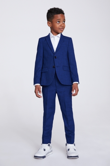 Boys Blue Slub Suit