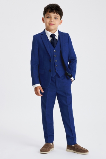 Boys Blue Slub Suit