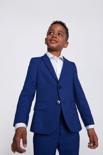 Boys Blue Slub Suit