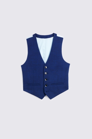 Boys Blue Slub Waistcoat