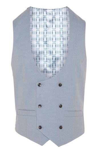 Tailored Fit Light Blue Flannel Waistcoat
