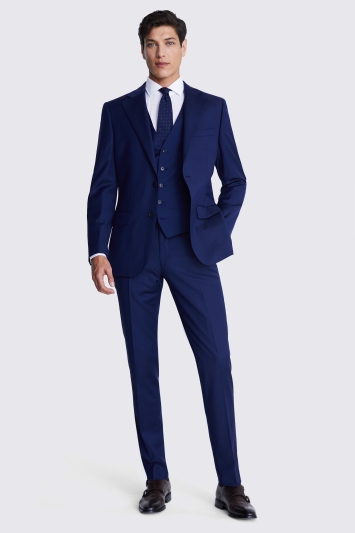 Tailored Fit Blue Twill Suit