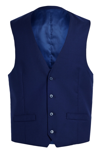 Tailored Fit Blue Twill Waistcoat