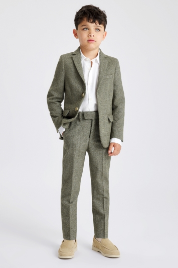 Boys Sage Herringbone Jacket