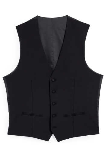 Tailored Fit Black Plain Dress Waistcoat
