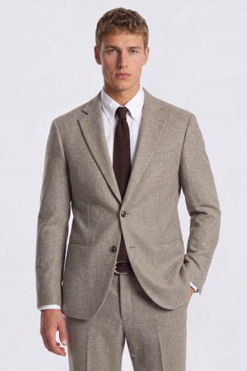 Tailored Fit Stone Donegal Tweed Suit