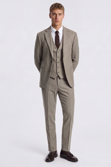 Tailored Fit Stone Donegal Tweed Suit