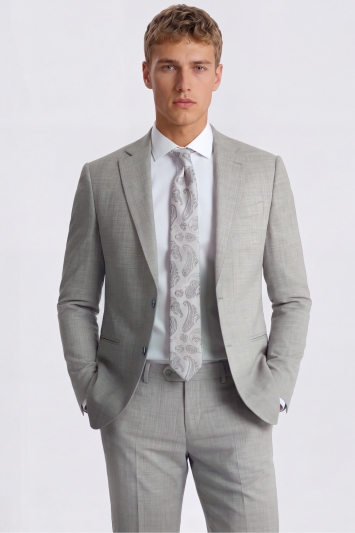 Tailored Fit Light Grey Marl Suit