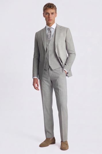 Tailored Fit Light Grey Marl Suit
