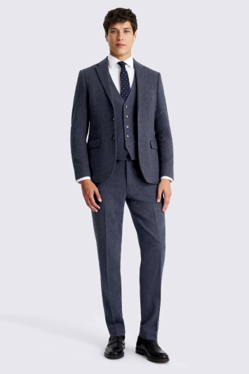 Tailored Fit Blue Donegal Suit