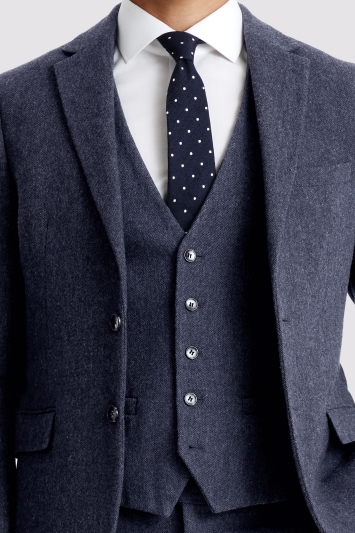 Tailored Fit Blue Donegal Suit