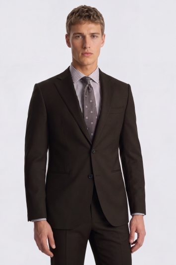 Tailored Fit Brown Performance Twill Suit