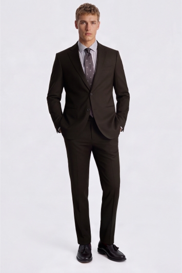 Tailored Fit Brown Performance Twill Suit