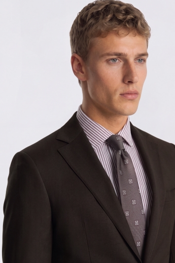Tailored Fit Brown Performance Twill Suit