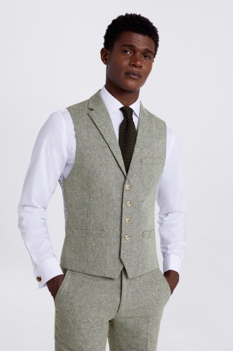 Moss London Sage Herringbone Suit | Moss Hire