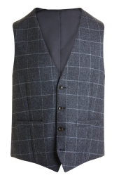 Moss 1851 Grey Windowpane Tweed Waistcoat 