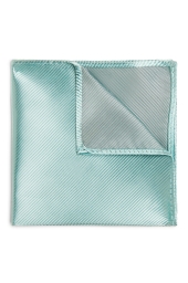 Aqua Blue Metallic Pocket Square