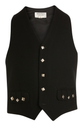 Black Highland Morning Waistcoat (5 silver buttons)
