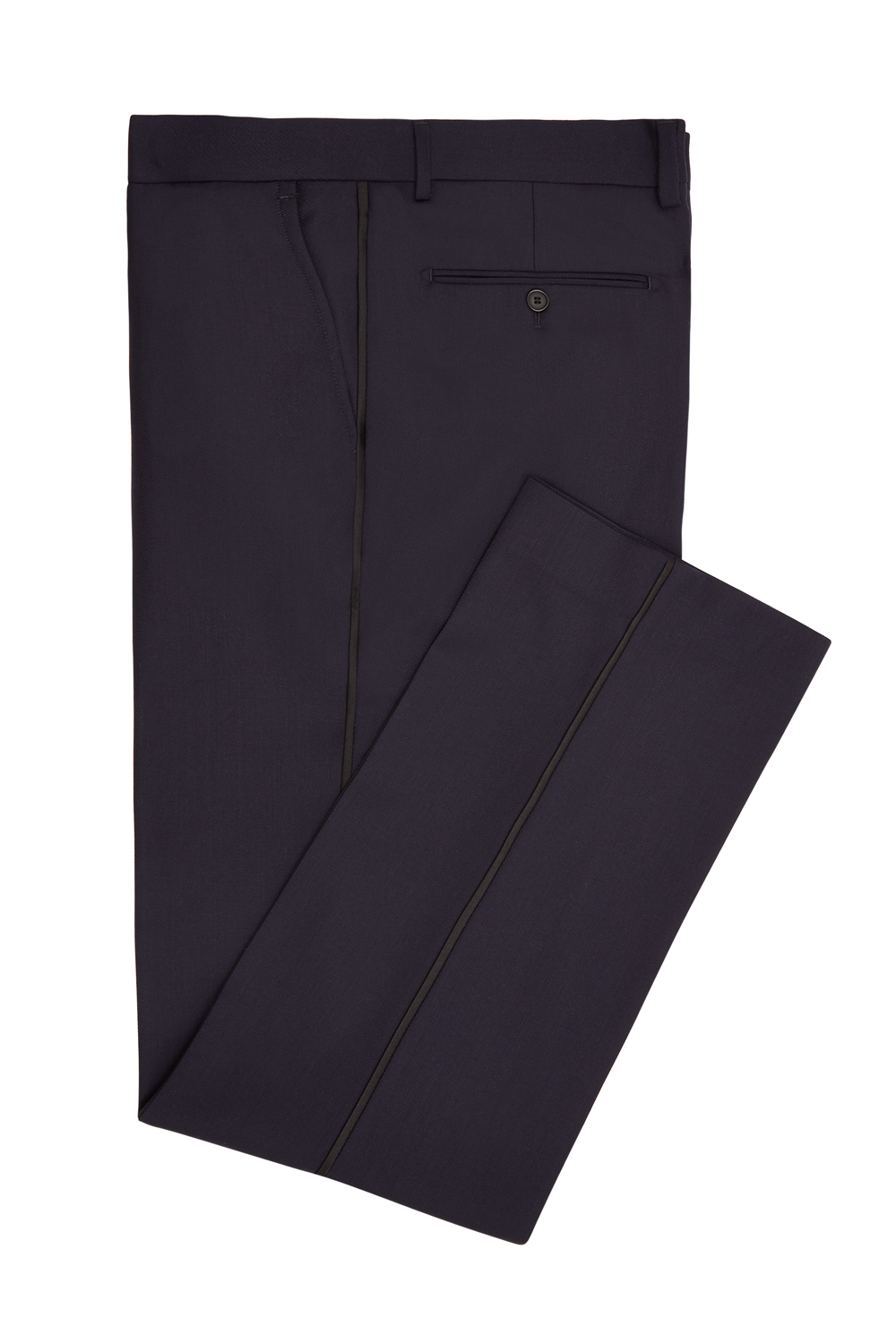 Moss 1851 Navy Jacquard Dinner Trousers