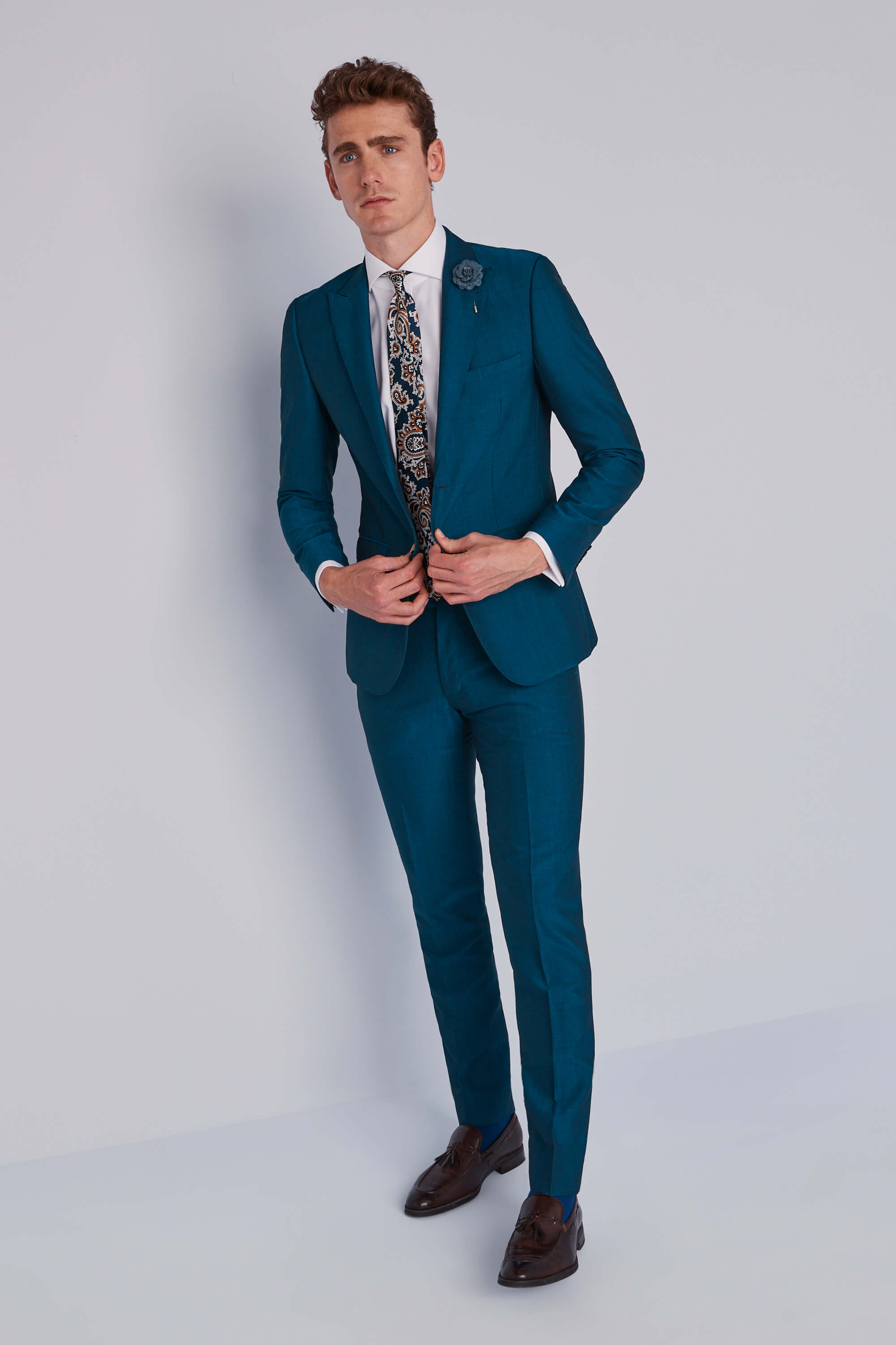 Moss London Peacock Blue Suit Moss Bros Hire