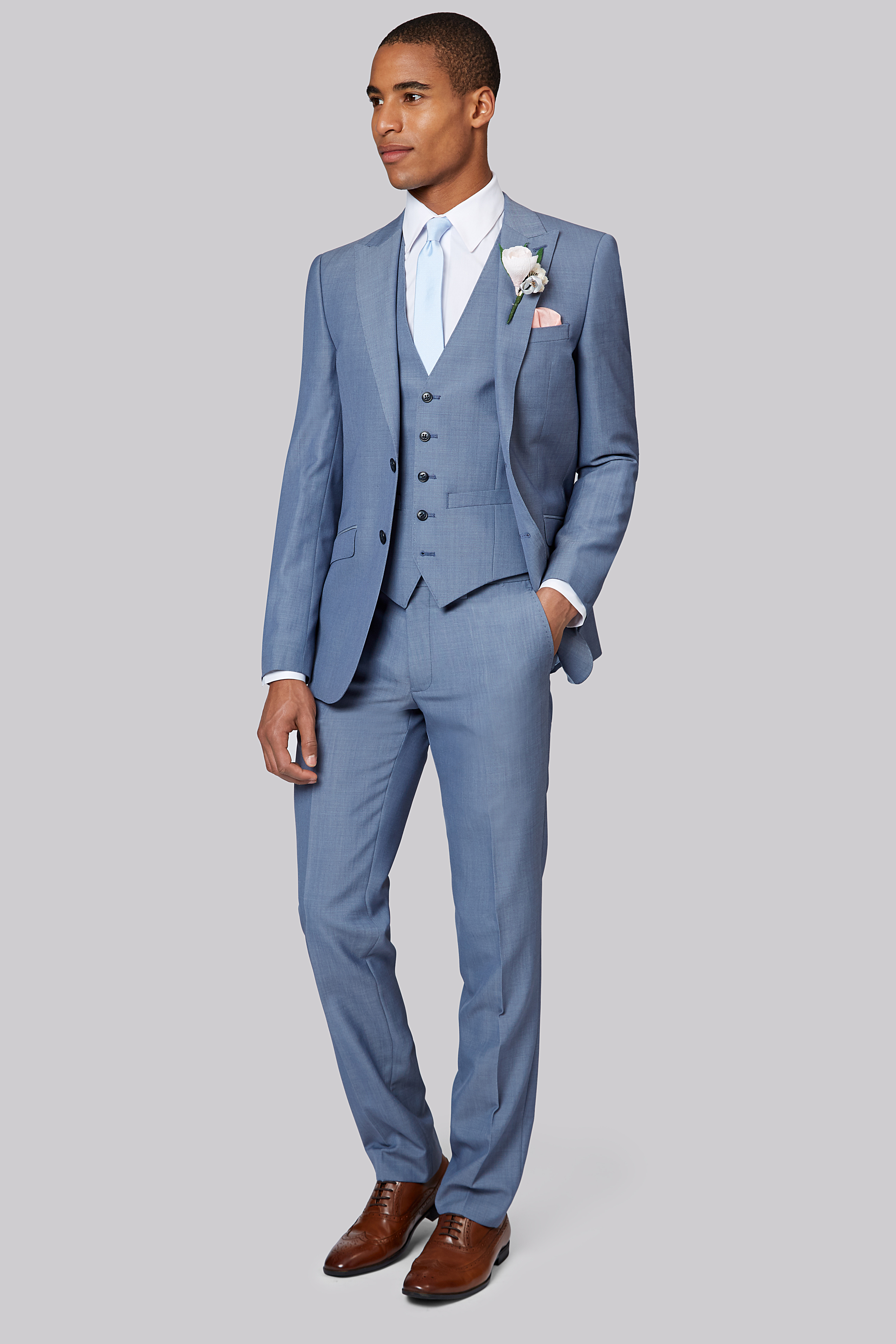 Moss London Ice Blue Suit