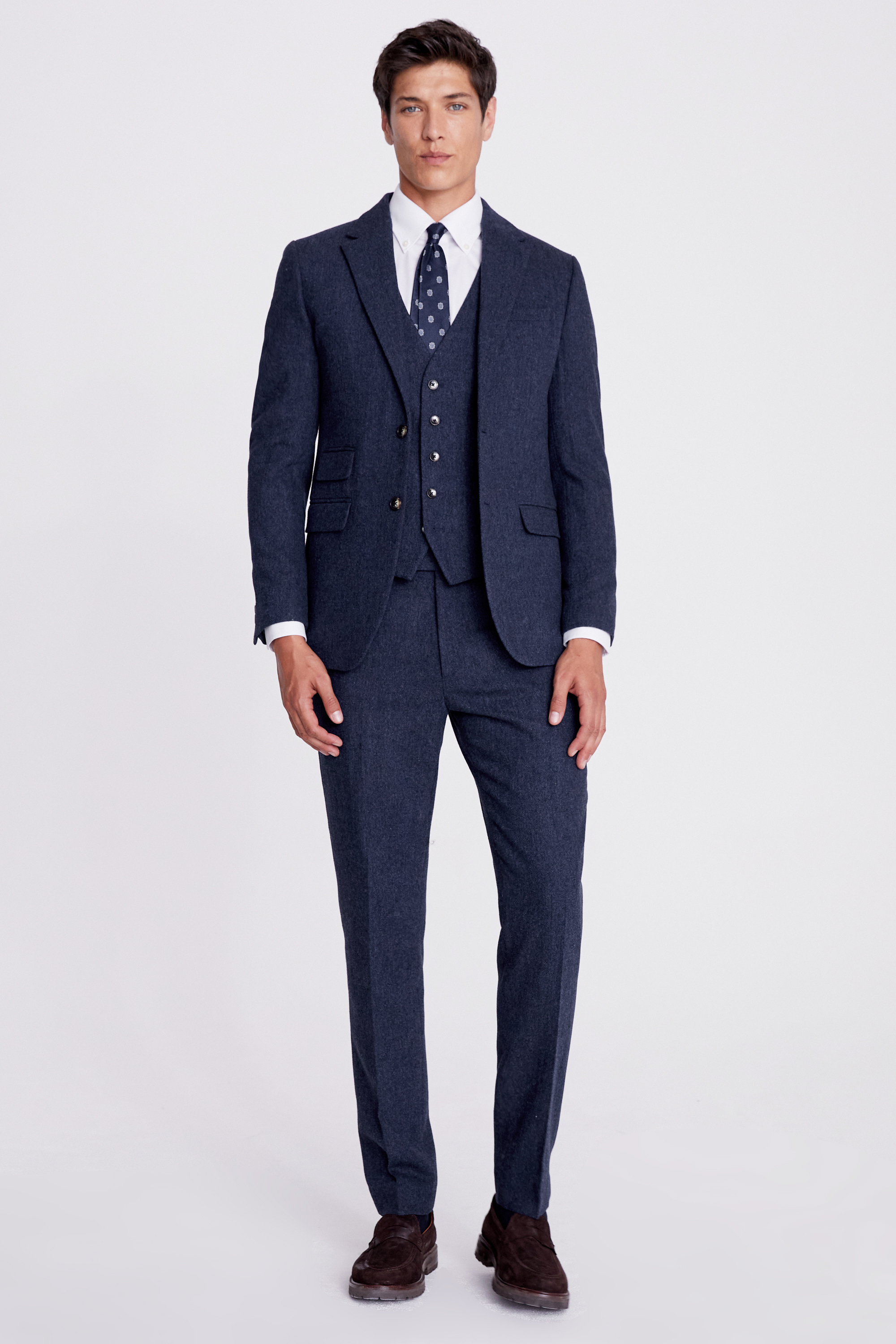 Moss London Blue Donegal Suit | Moss Hire